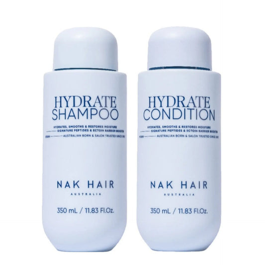 Hydrate shampoo and conditioner bottles bundle, 350 mL each, light blue