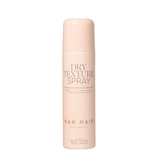 NAK hair dry texture spray bottle, beige plastic, cylindrical 150 ml