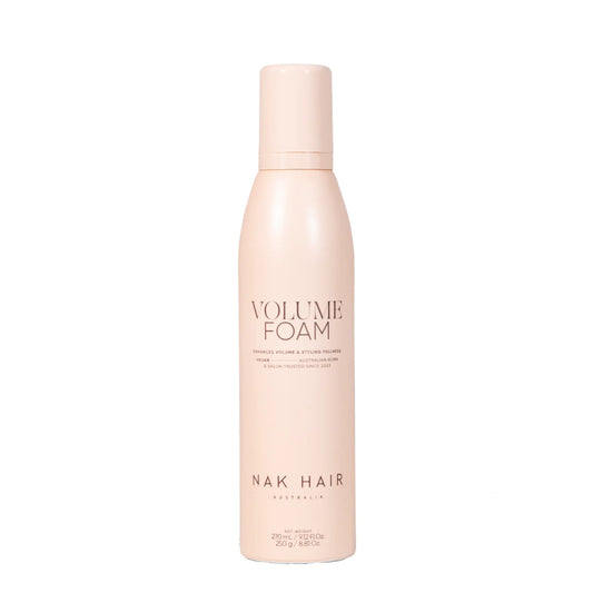 NAK hair Volume Foam bottle with light pink pump and label