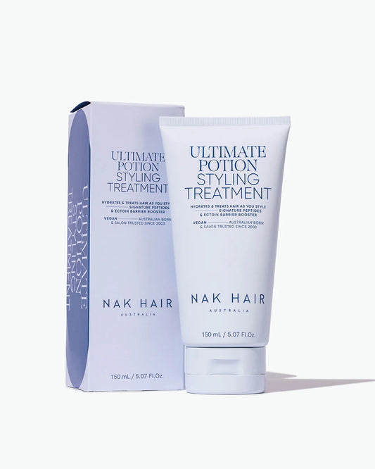 Hair styling treatment tube, light blue/white, 150 ml, NAK Hair brand