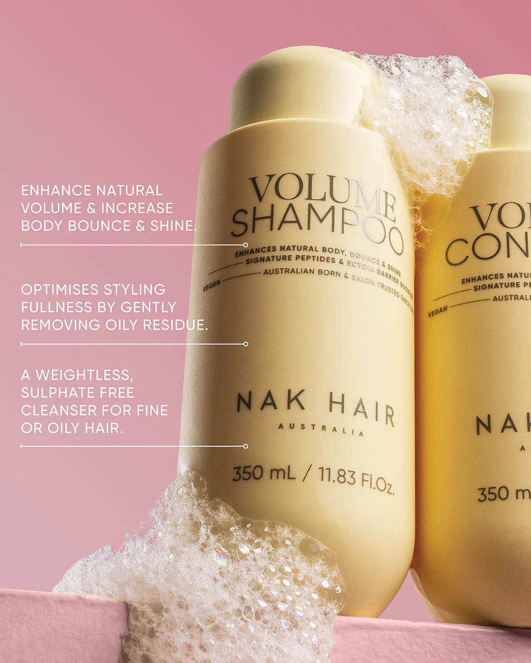 Nak Signature Volume Shampoo Enhances Natural Body, Bounce & Shine 350ml