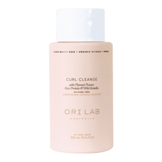 NAK Hair ORI Lab Curl Cleanse shampoo bottle, 300 ml, pink label