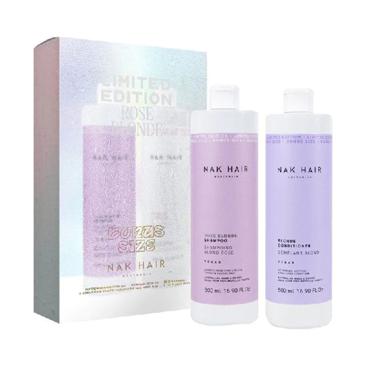 NAK Hair Rose Blonde 500ml Duo - Kess Hair and Beauty