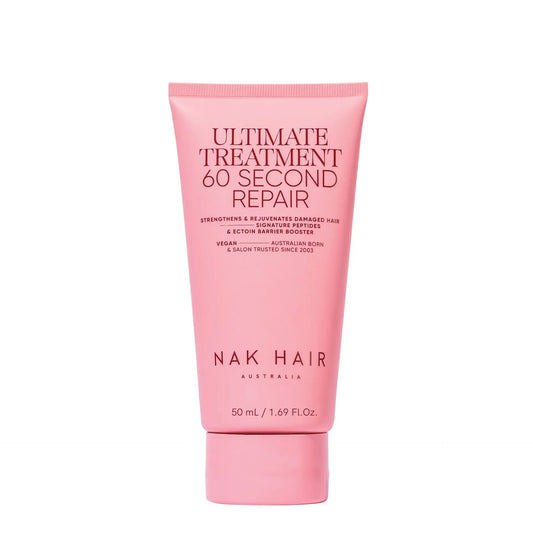 NAK Hair Ultimate Treatment 60 Second Repair travel-size tube, pink 50 ml