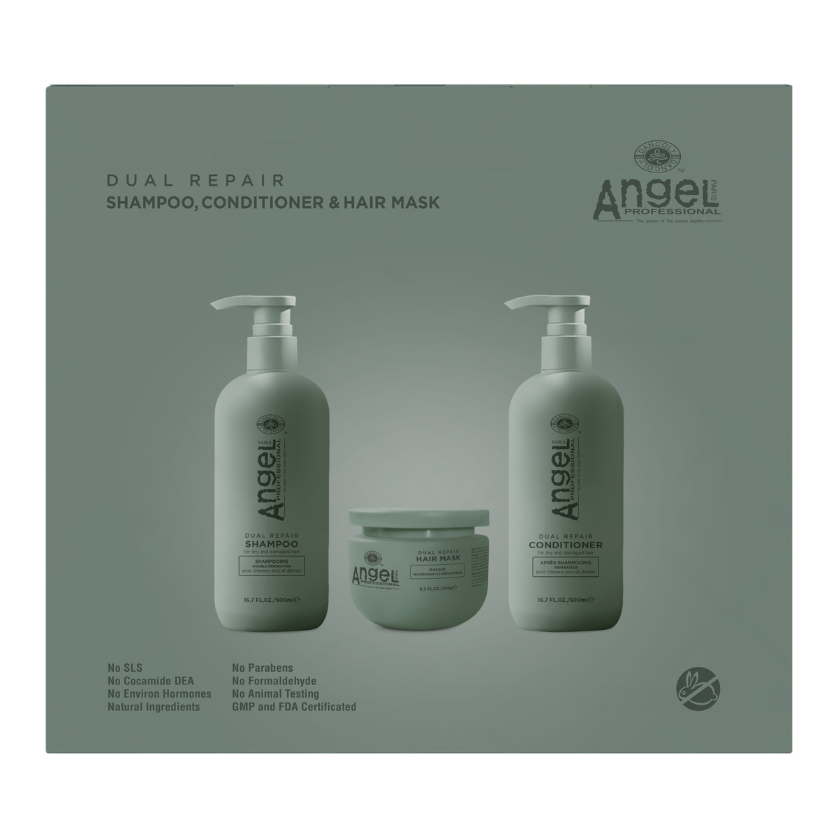 Angel Professional Deep Sea Dual Repair Shampoo, Conditioner & Mask Holiday Gift Set 2026