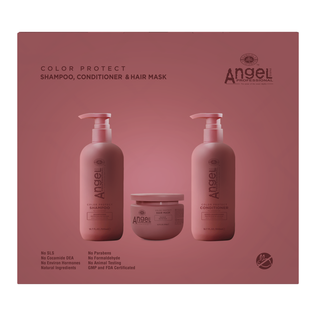 Angel Professional Deep Sea Color Protect Shampoo, Conditioner & Mask Holiday Gift Set 2026