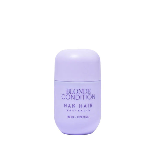 NAK Hair Blonde Conditioner travel-size bottle, 80 ml, lilac cap