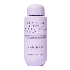 Nak Signature Platinum Blonde Anti-Yellow Shampoo Neutralises Strong Yellow, Gold or Brassy Reflects 350ml
