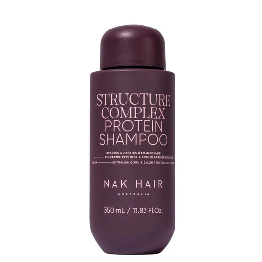 Structure Complex Protein Shampoo bottle, burgundy, 350 ml; NAK Hair branding