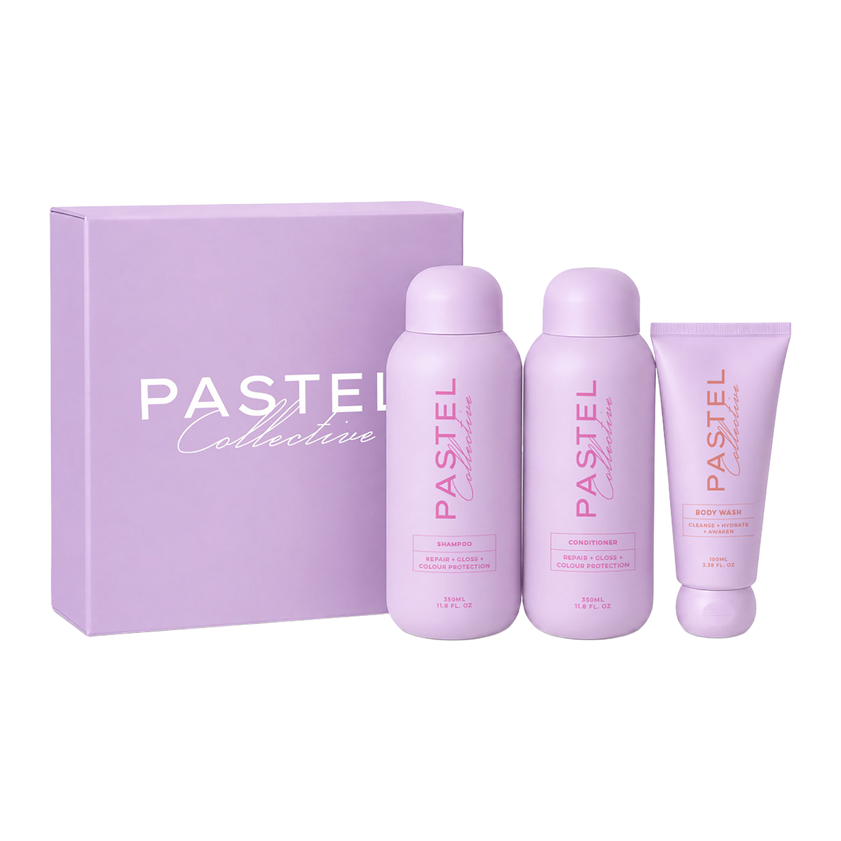 Pastel Collective Repair Shampoo 350ml + Repair Conditioner 350ml + Body Wash 100ml Gift Set