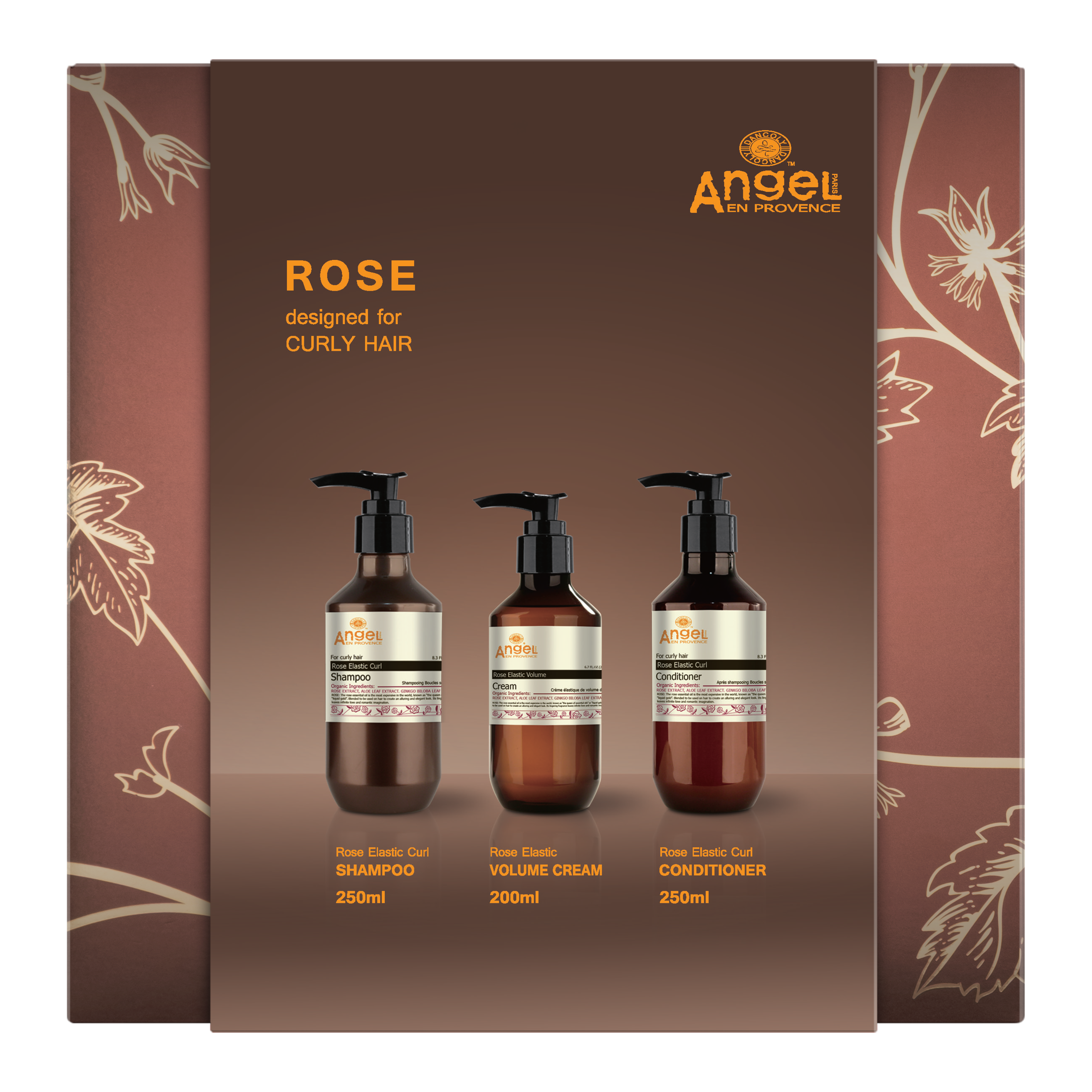 Angel En Provence Rose Elastic Curl Shampoo, Conditioner & Volume Cream Holiday Gift Set 2026