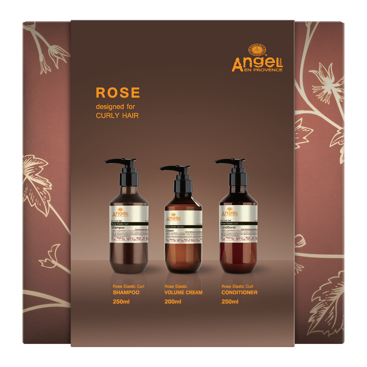 Angel En Provence Rose Elastic Curl Shampoo, Conditioner & Volume Cream Holiday Gift Set 2026
