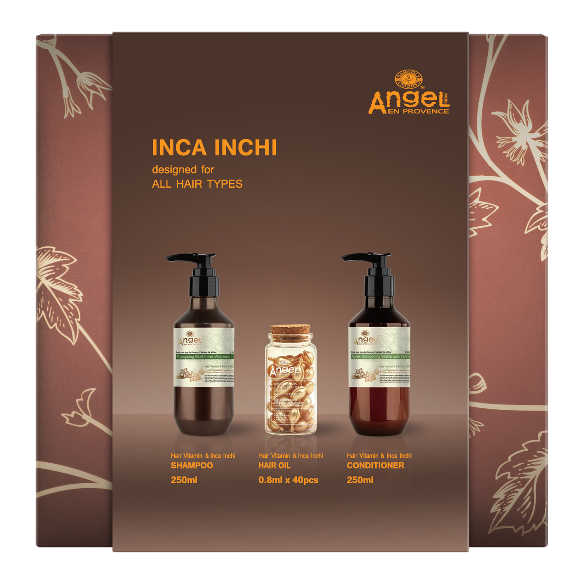 Angel En Provence Inca Inchi Shampoo, Conditioner & Leave-In Oil Holiday Gift Set 2026