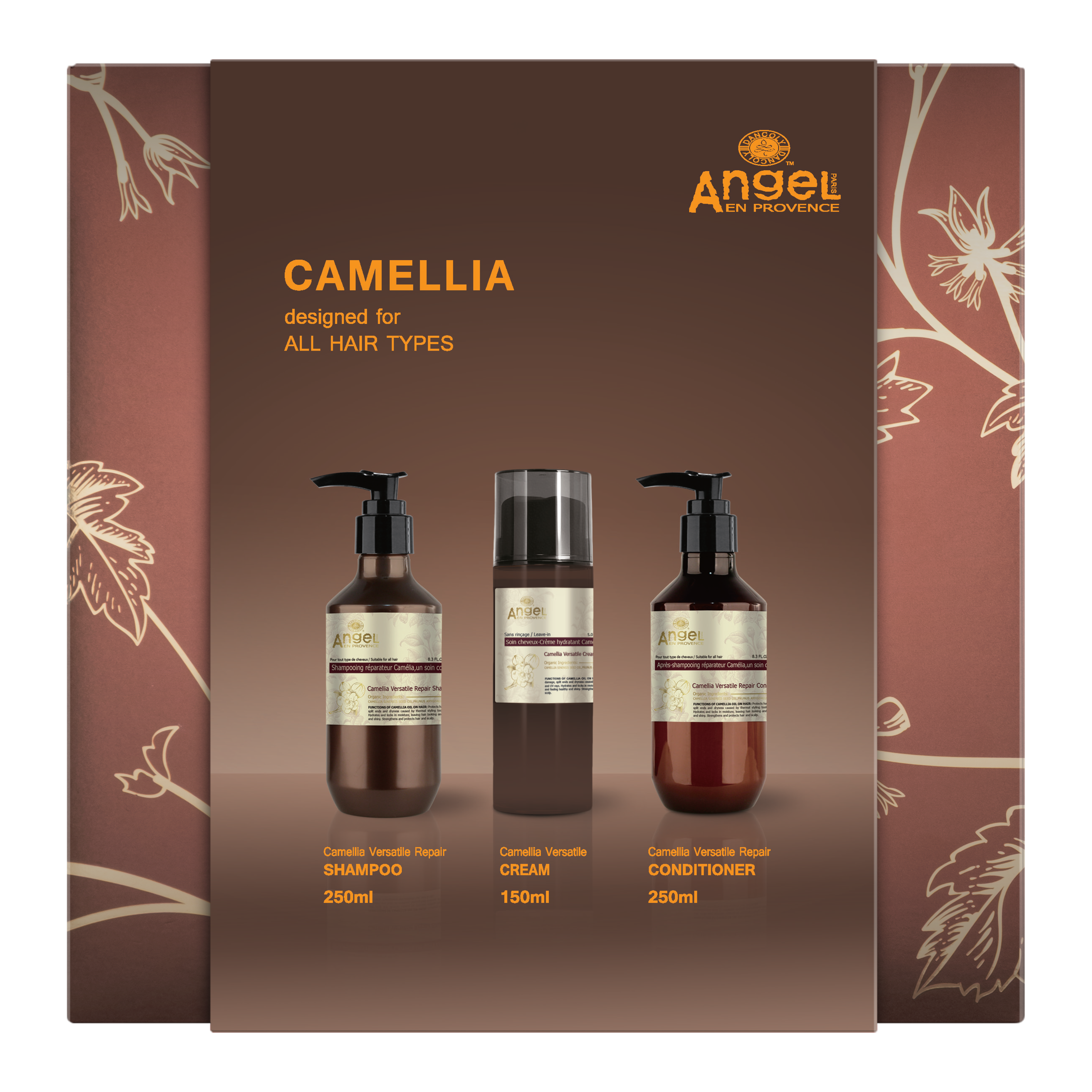 Angel En Provence Camellia Versatile Repair Shampoo, Conditioner & Cream Holiday Gift Set 2026