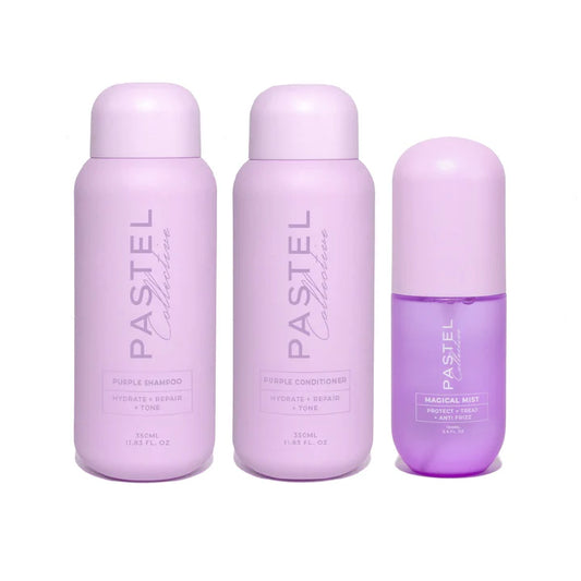 Pastel Collective TONE mist trio bundle, three light purple bottles
