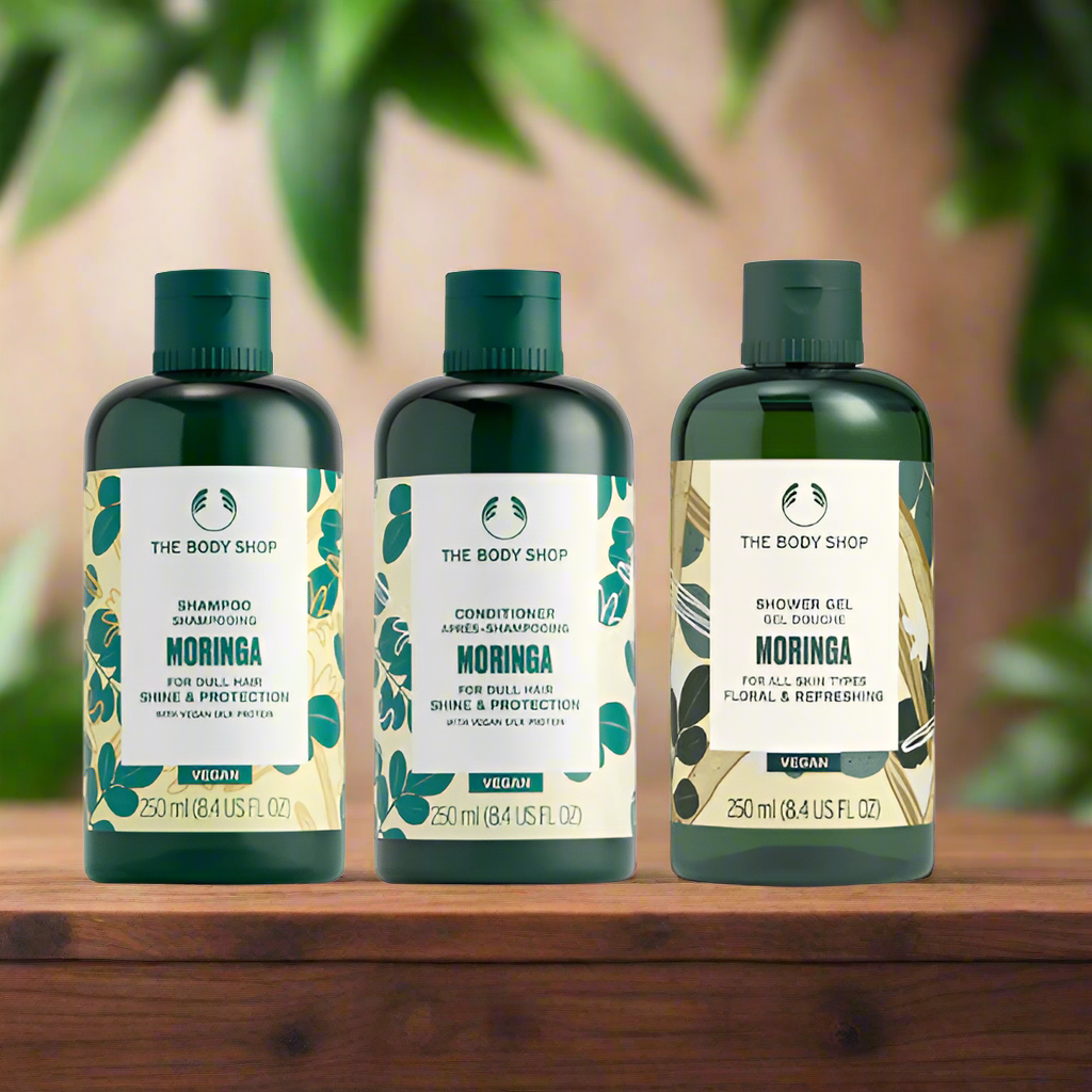 The Body Shop - Moringa Shower Gel, Shampoo & Conditioner Trio