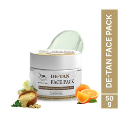 TNW - The Natural Wash De-Tan Face Pack for Glowing Skin and Tan Removal with Orange Extract 50g