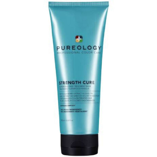 Pureology Strength Cure hair treatment mask tube, teal with black cap, 200 ml