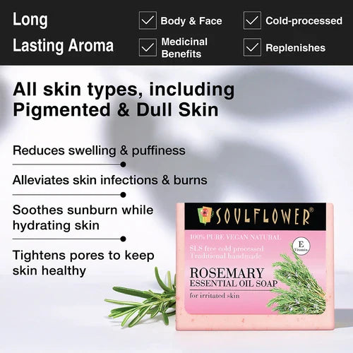 SoulFlower - Rosemary Oil Soap for Intense Nourishment 150g