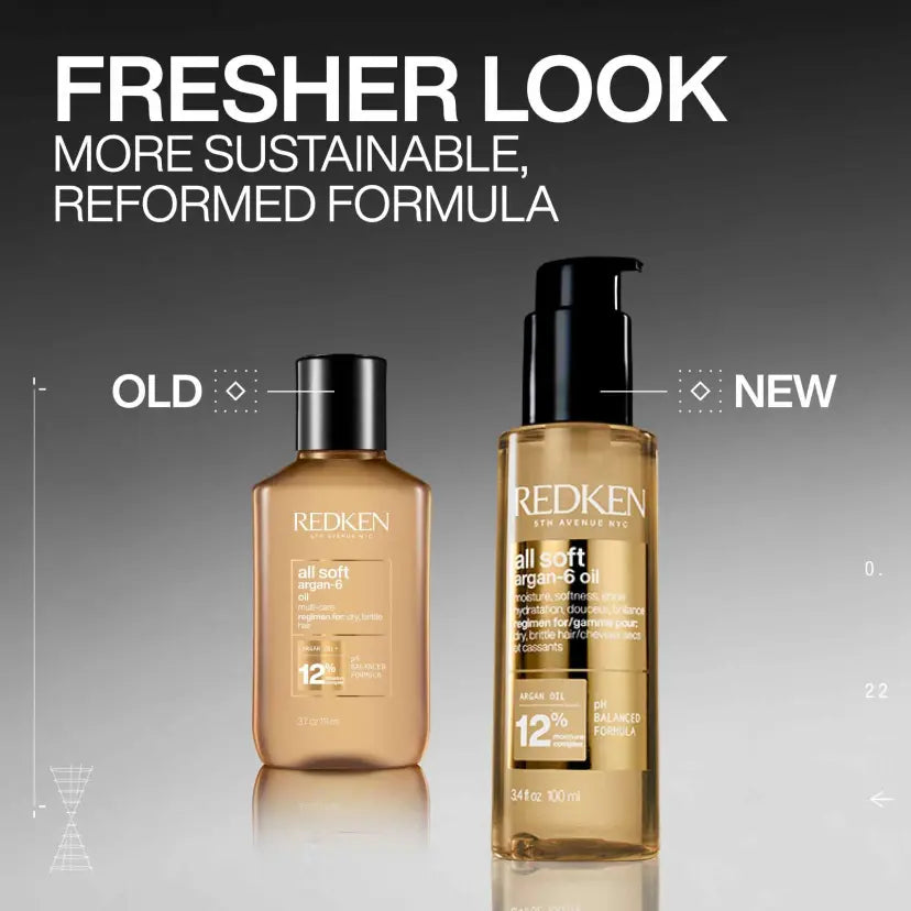 Two argan oil bottles shown side by side with black caps
