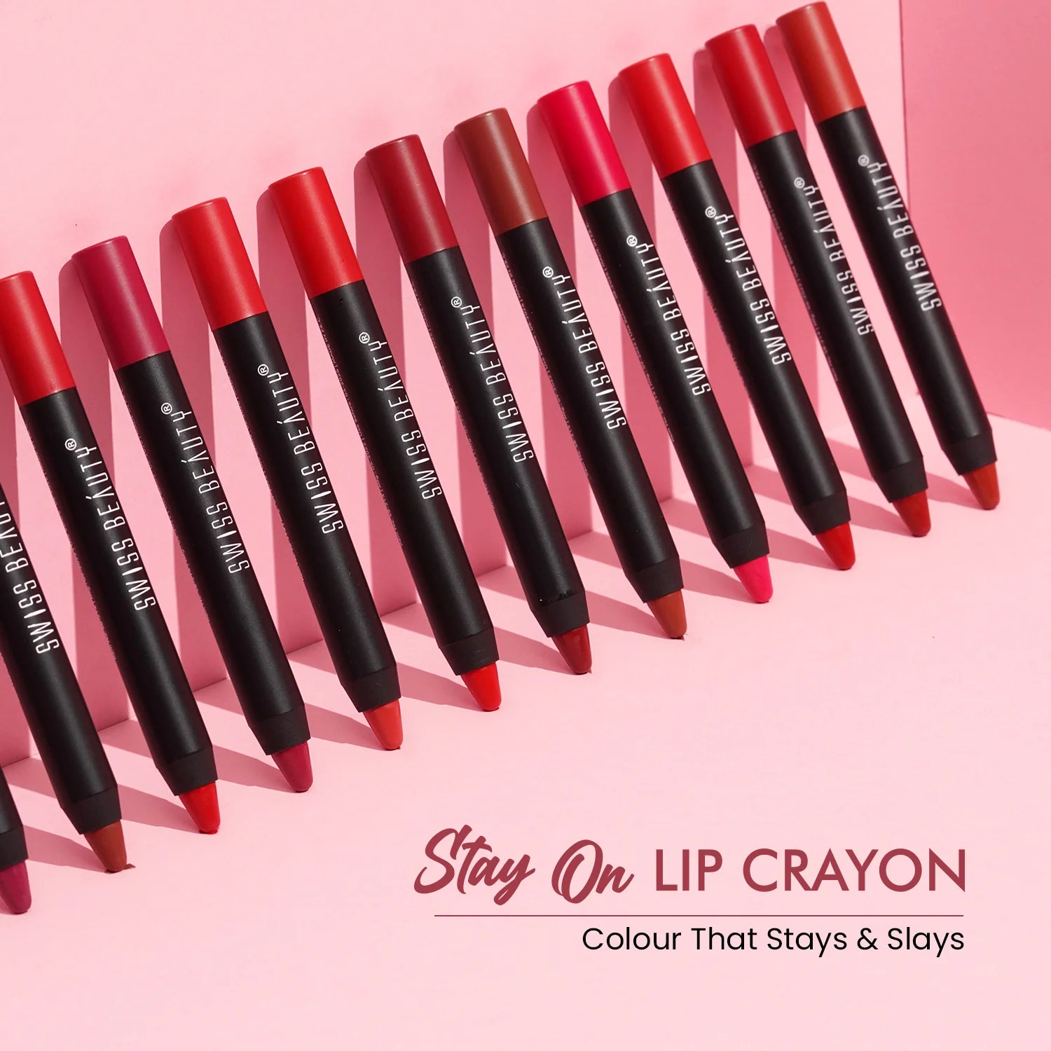 Swiss Beauty Stay on Matte Lip Crayon Shade No. 14 Ash Red