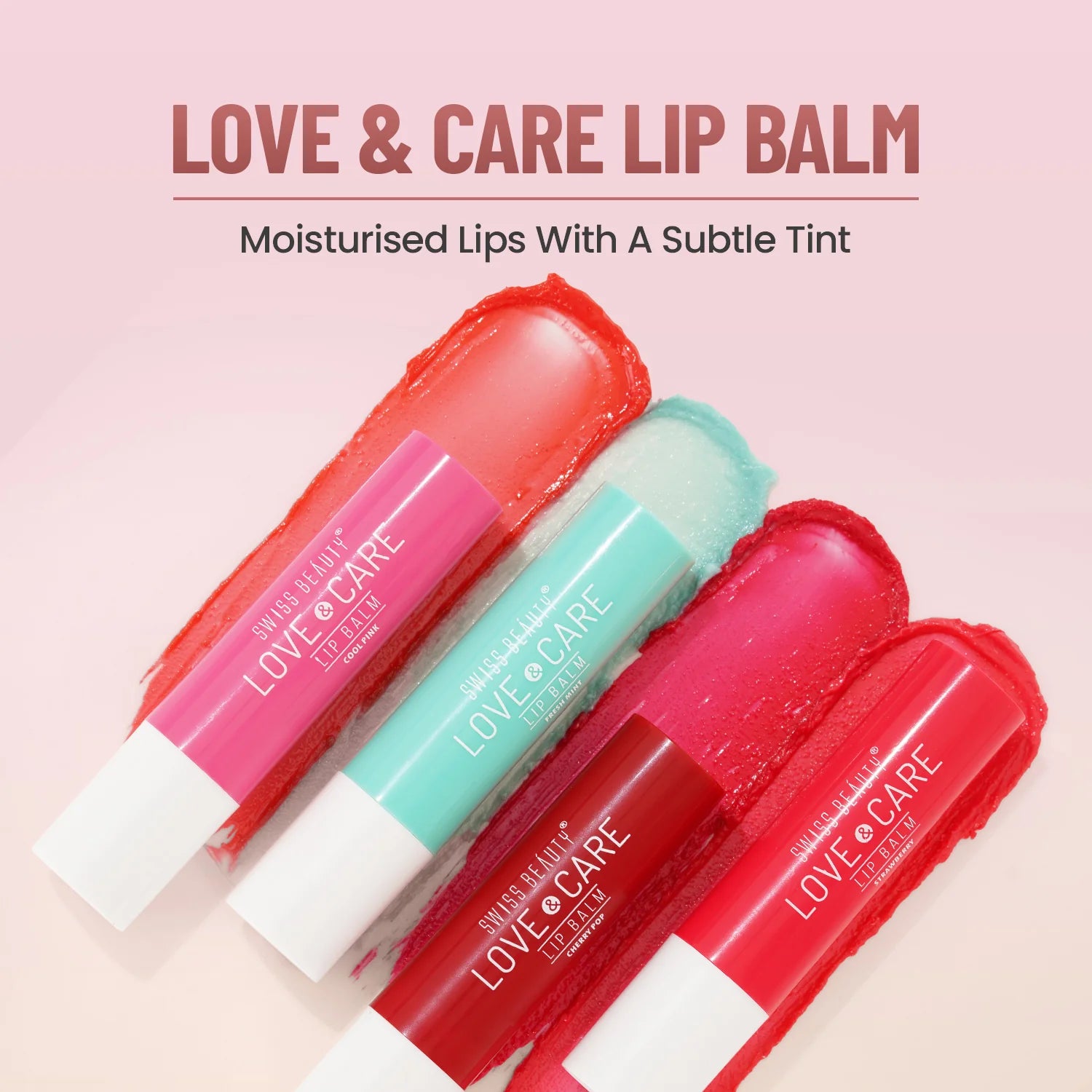Swiss Beauty Love & Care lip Balm Shade No. 04 Strawberry