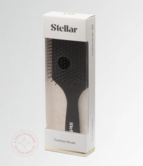 Stellar MicroCell cushion brush retail box with black brush image