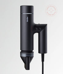 Black Stellar OmniFlex hair dryer with concentrator nozzle and power cord