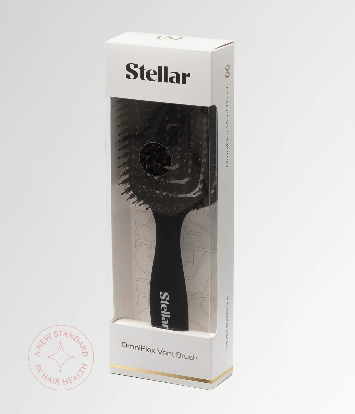 Stellar OmniFlex™ Vent Brush in retail box, black brush with vented head