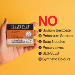 SoulFlower - Sandalwood Soap Proven to Lighten & Brighten Skin 150g