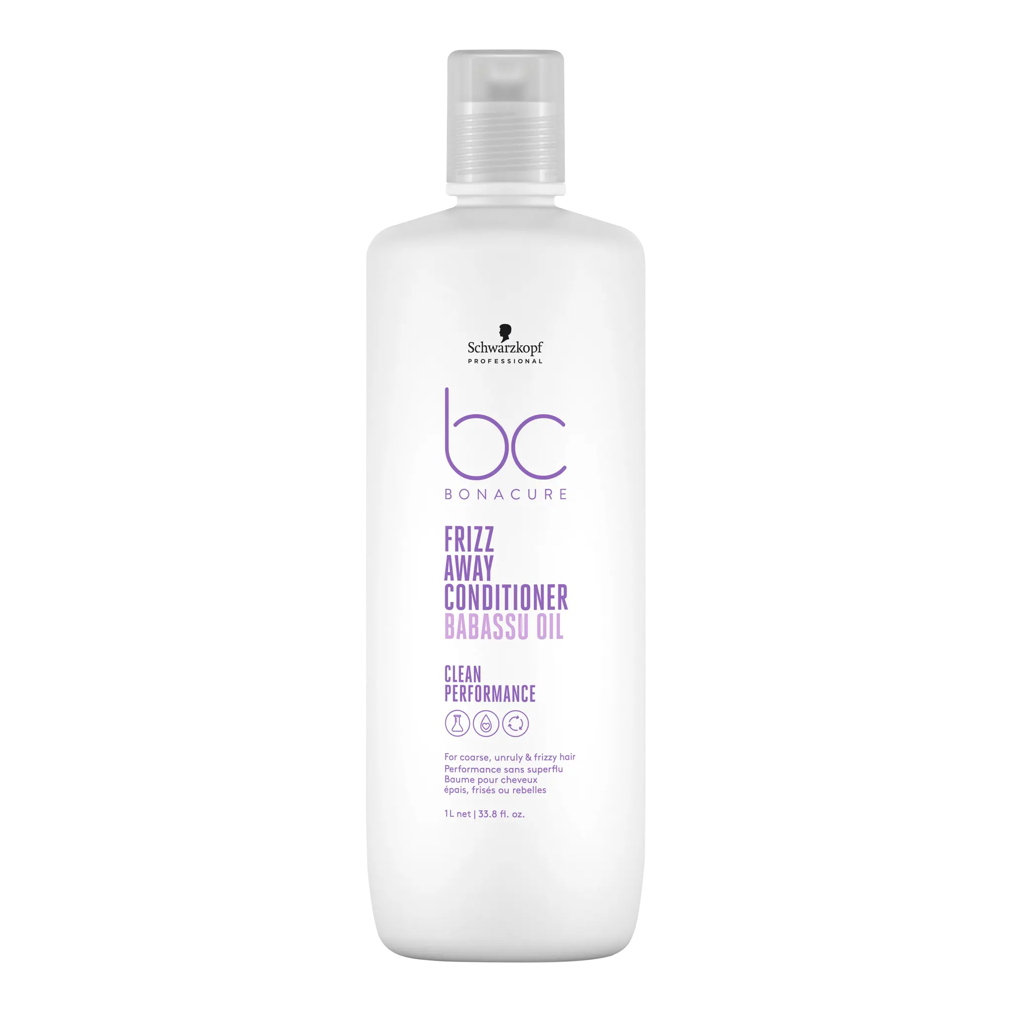 Schwarzkopf Professional BC Clean Performance Babassu Oil Frizz-Away Shampoo & Conditioner 1000ml Bundle