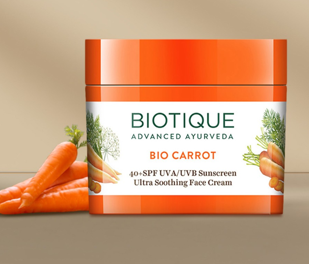 Biotique Sun Shield Carrot 40+ SPF Ultra Protective Face Cream For Normal to Oily Skin 50g