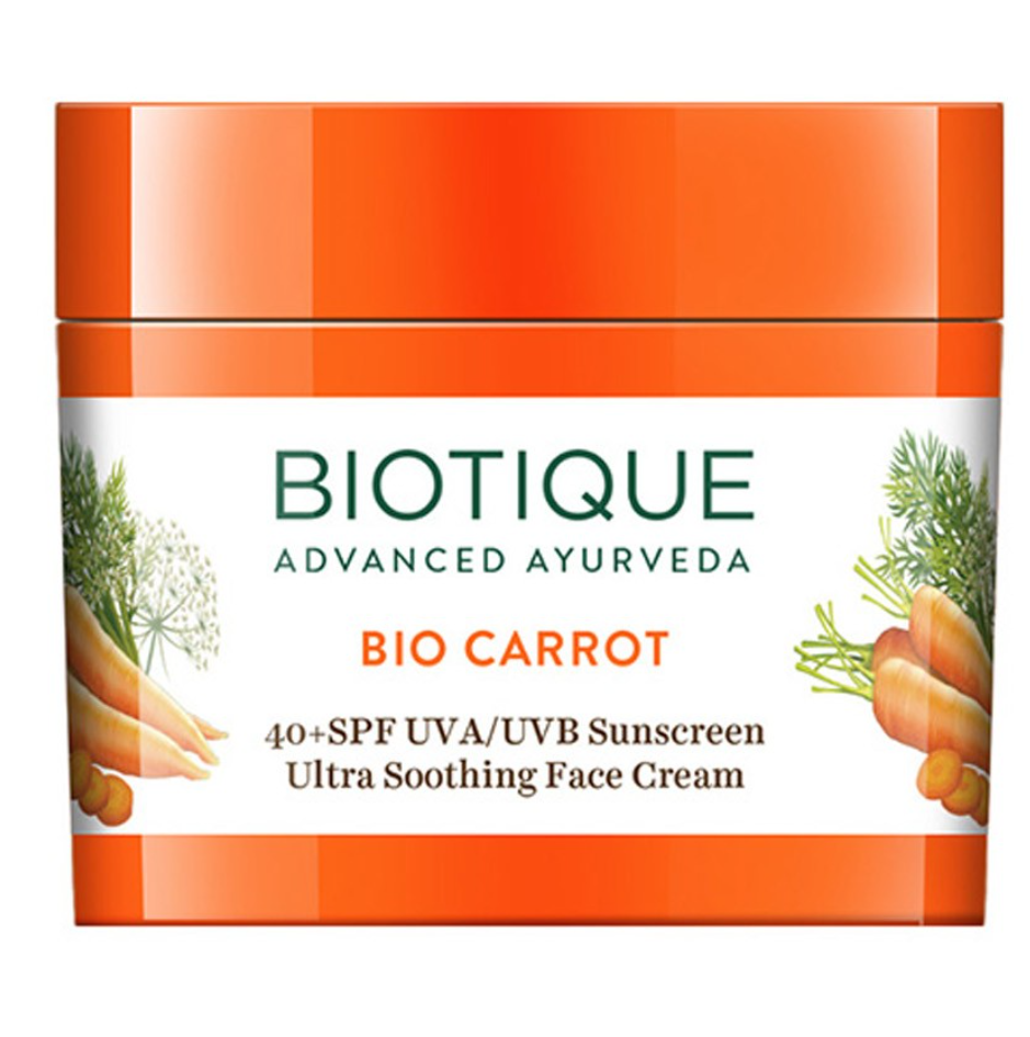 Biotique Sun Shield Carrot 40+ SPF Ultra Protective Face Cream For Normal to Oily Skin 50g