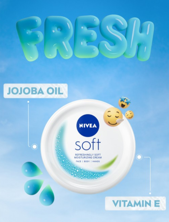 Nivea Unisex Soft Light Moisturizing Non-Sticky Cream with Vitamin E & Jojoba Oil -300 ml