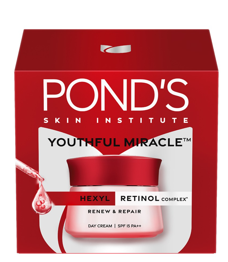 Pond's Youthful Age Miracle SPF 15 PA++ Hexyl Retinol Complex, Renew & Repair Day Cream 50g