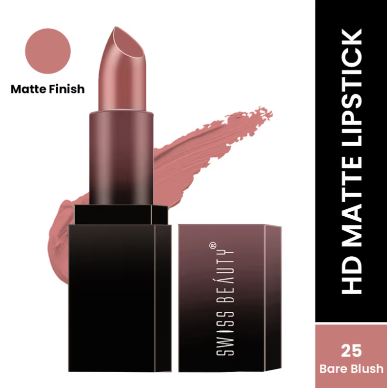Swiss Beauty HD Matte Lipstick Shade No. 25 Bare Blush