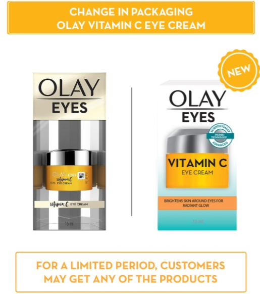Olay Vitamin C Eye Cream-Hydrate & Brighten Under Eyes with Vitamin B3 & Niacinamide- 15ml