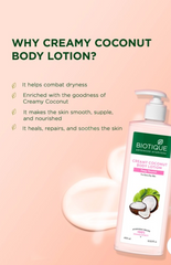 Biotique Creamy Coconut Deep Nourish Body Lotion For Dry Skin 400ml