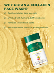 Biotique Ubtan & Collagen Tan Removal Face Wash with Turmeric & Saffron 25ml