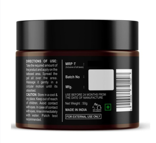 Beardo - Tattoo Shiner Hydro Gel Instant shine & brightness Heals tattooed skin 50g