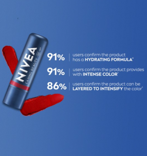 Nivea - Caring Beauty SPF 30 Lip & Cheek Tint Balm with Shea Butter & Almond Oil Red 4.8g