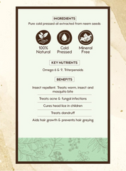 Nat Habit - 100% Pure Cold Pressed Neem Hair & Skin Oil 200ml