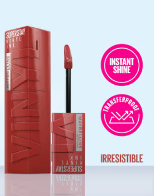 Maybelline - New York Super Stay Vinyl Ink Liquid Lipstick, Instant Shine Lasts Up To 16H - Irresistible 4.2ml