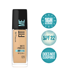 Maybelline - New York Fit Me Matte + Poreless 16H Oil Control Foundation With SPF 22- 128