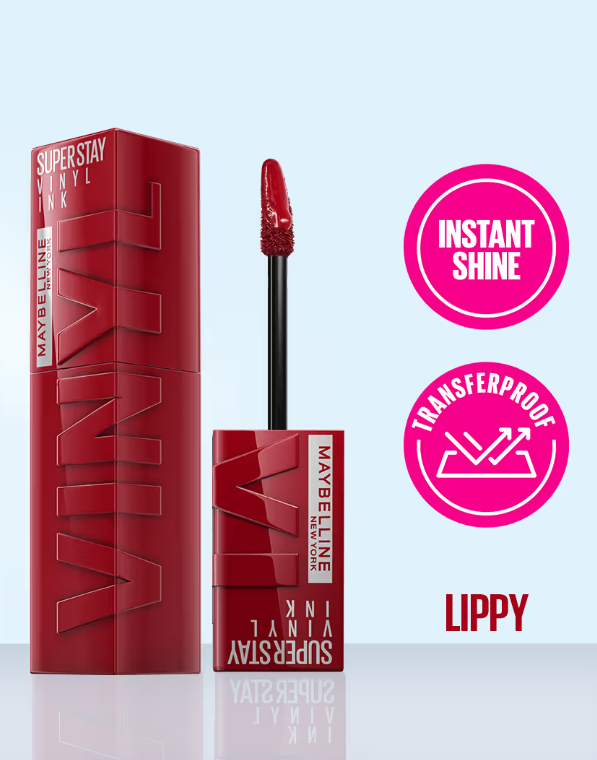 Maybelline - New York Super Stay Vinyl Ink Liquid Lipstick, Instant Shine Lasts Up To 16H - 10 Lippy 4.2ml