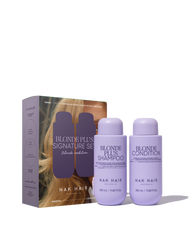 Nak Signature Blonde Plus duo pack: two lavender bottles with shampoo and conditioner