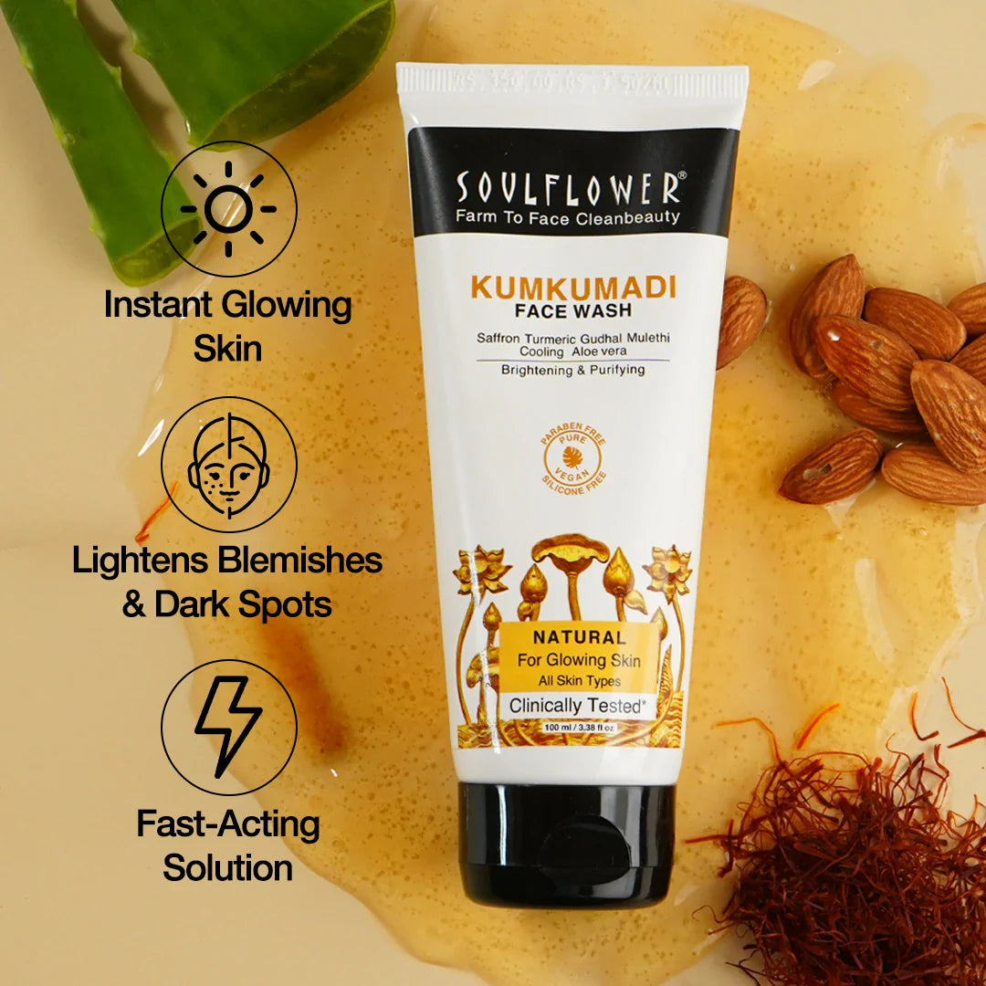 SoulFlower - Kumkumadi Instant Brightening Ubtan Face Wash 100ml