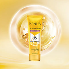 Pond's  3% Niacinamide Sun Miracle SPF 35 P+++ Light Sunscreen | Proctects & Brightens Skin | No white Cast | Lightweight | Non Sticky | For All Skin Types | 50 gm