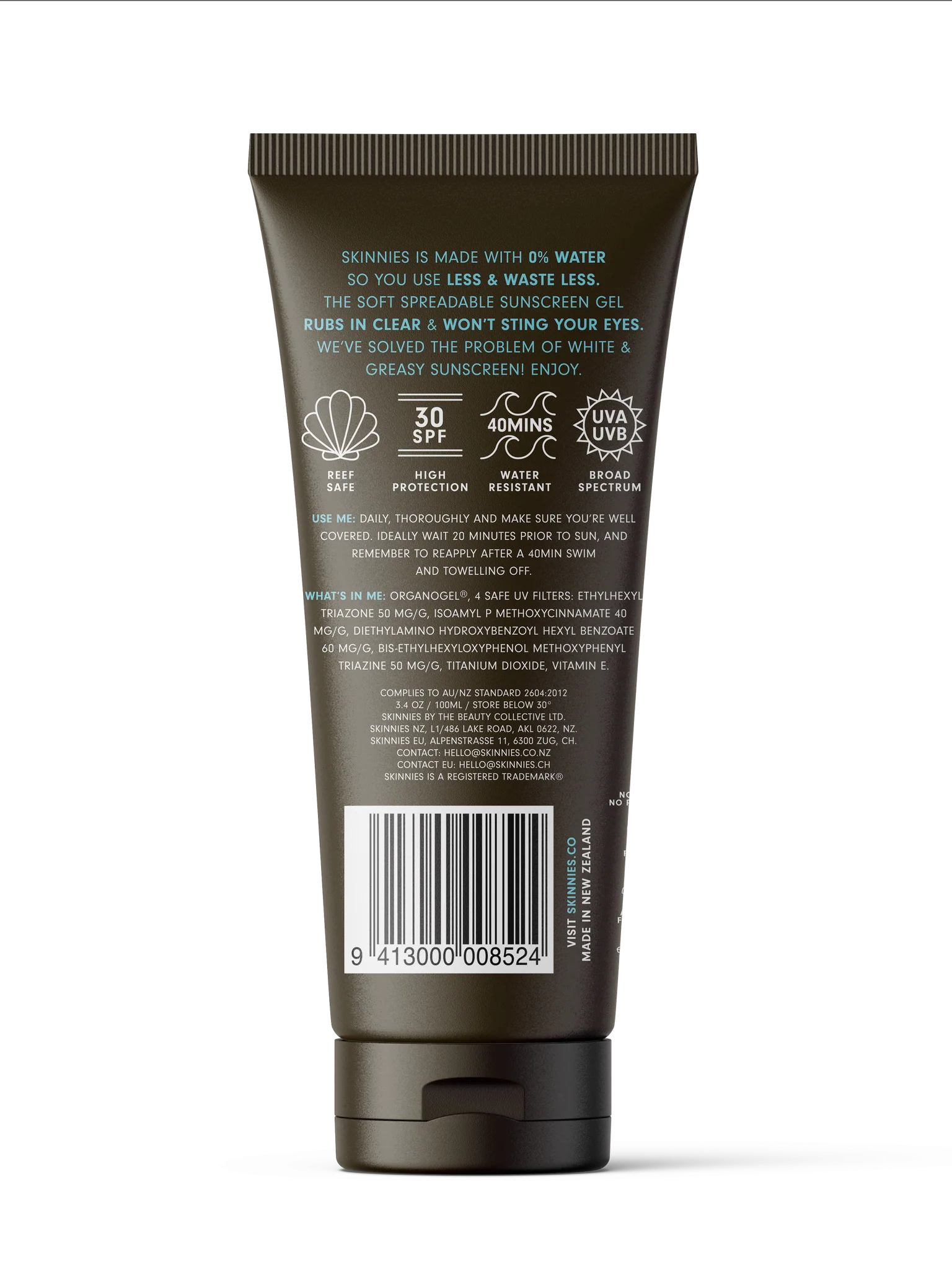 Skinnies Sungel SPF30 100ml - Kess Hair and Beauty