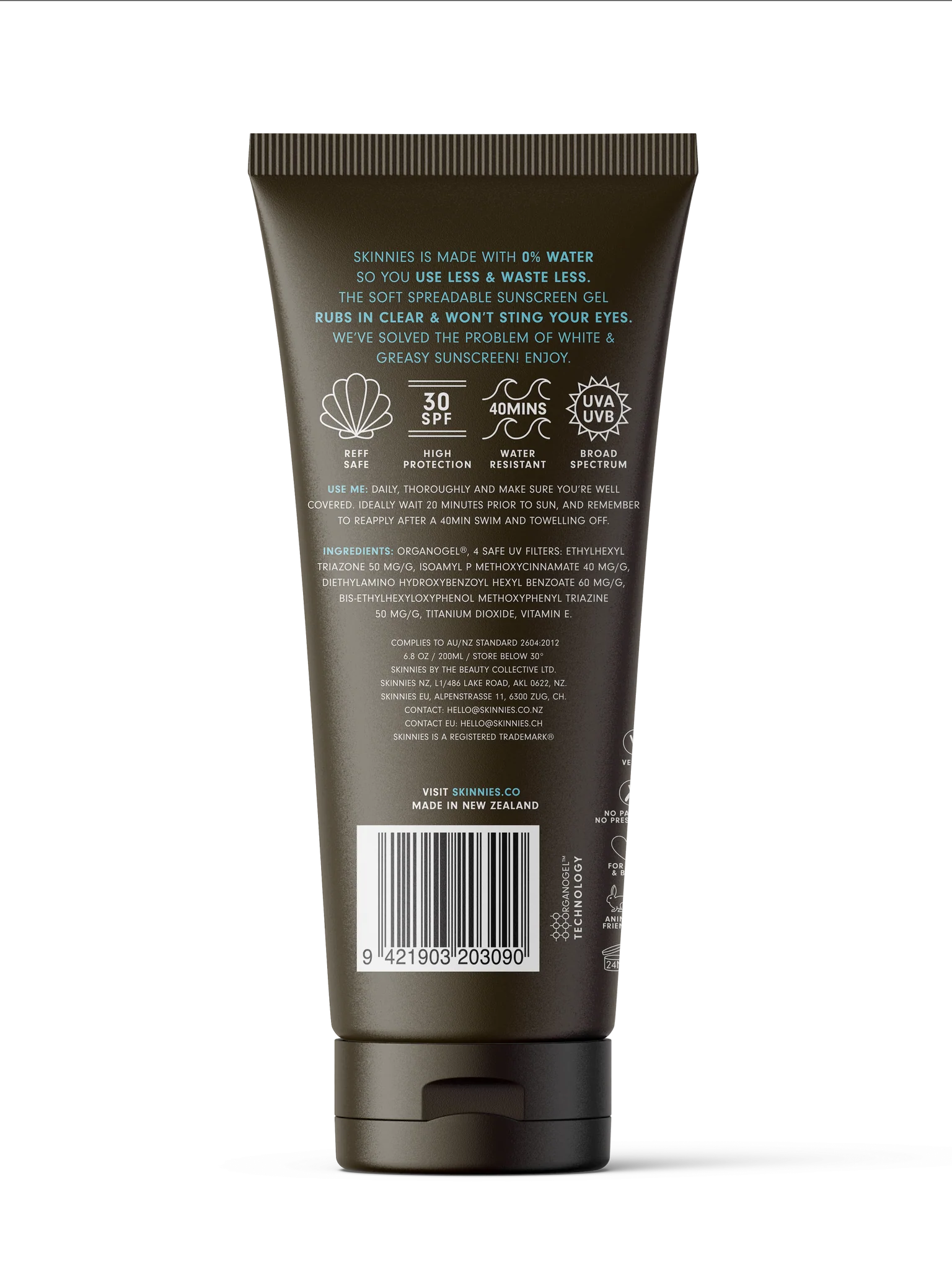 Skinnies Sungel SPF30 200ml - Kess Hair and Beauty